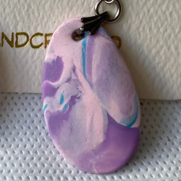 Handcrafted Purple Dangling Earrings - Picture 3 of 8